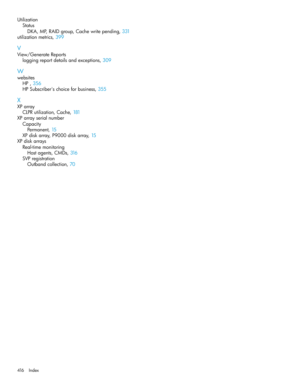 HP XP Performance Advisor Software User Manual | Page 416 / 416
