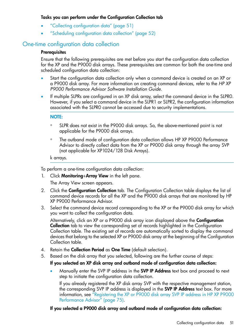 One-time configuration data collection | HP XP Performance Advisor Software User Manual | Page 51 / 416