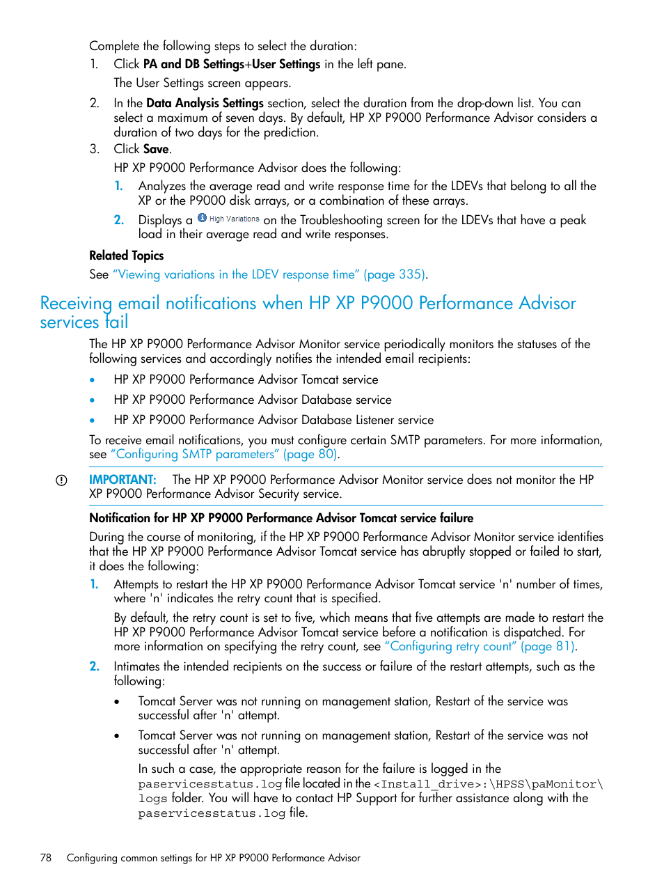 HP XP Performance Advisor Software User Manual | Page 78 / 416