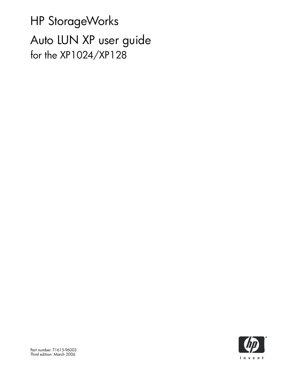 HP XP Auto LUN Software User Manual | 56 pages