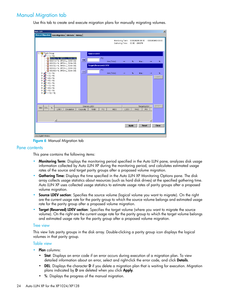 Manual migration tab | HP XP Auto LUN Software User Manual | Page 24 / 56
