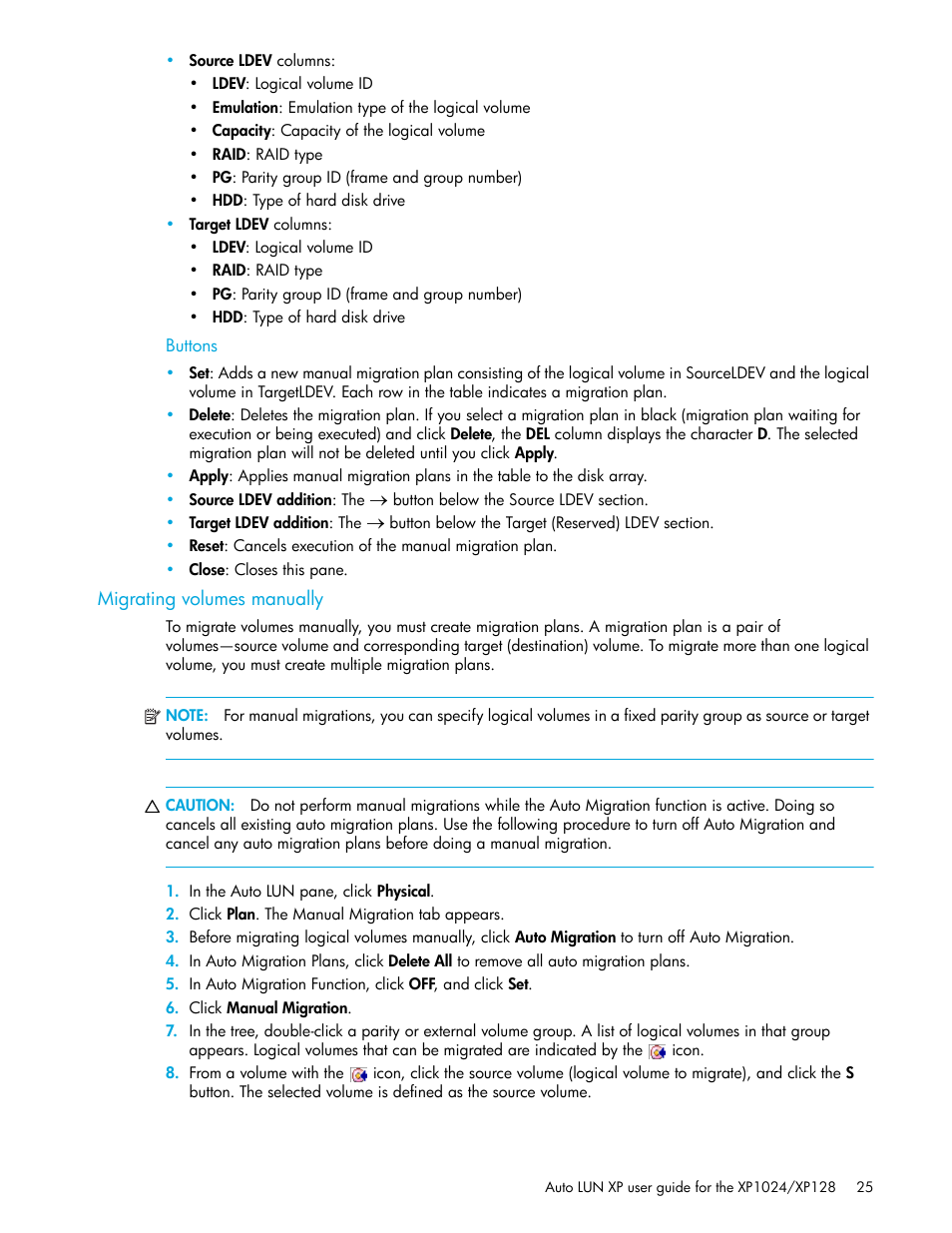 HP XP Auto LUN Software User Manual | Page 25 / 56