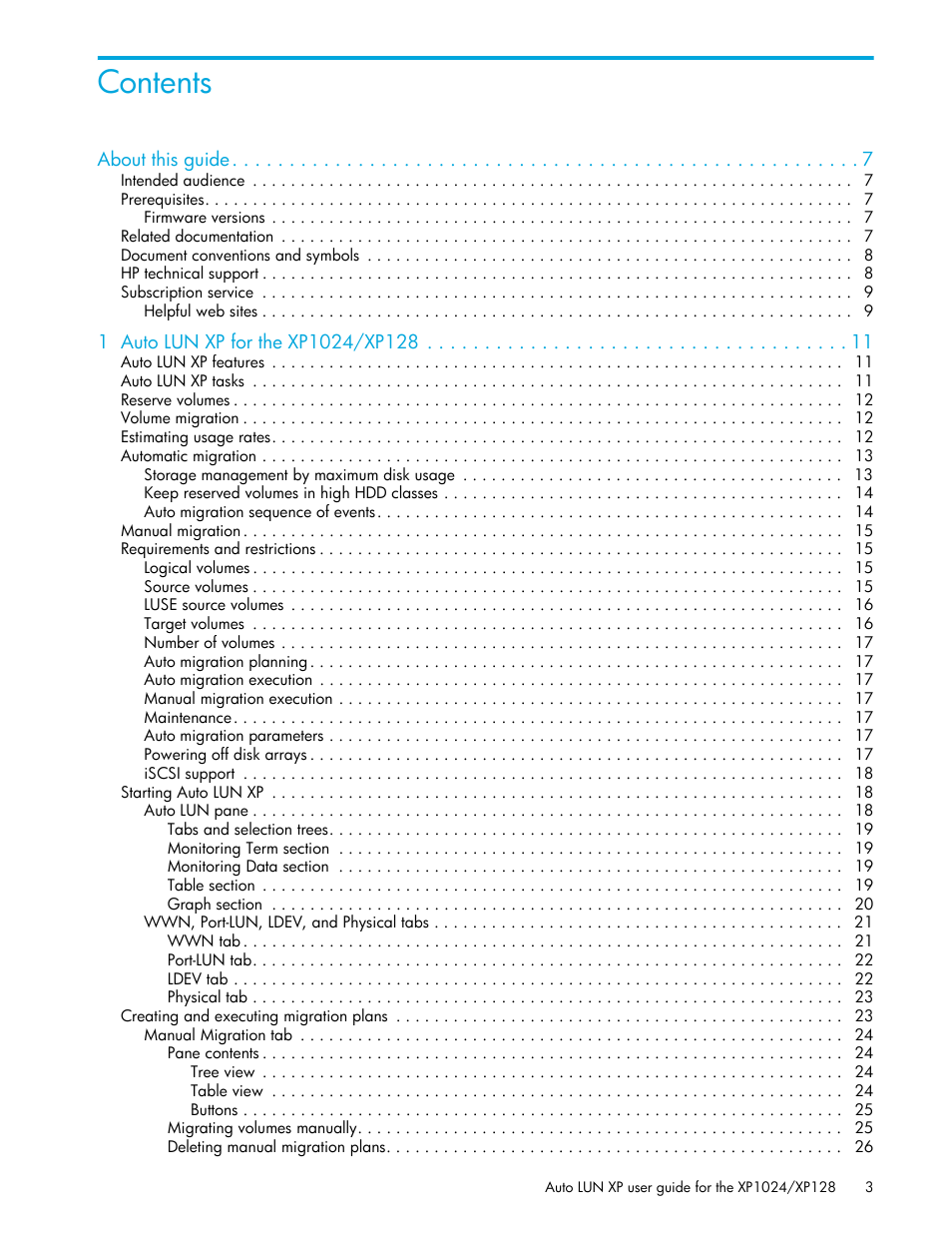 HP XP Auto LUN Software User Manual | Page 3 / 56