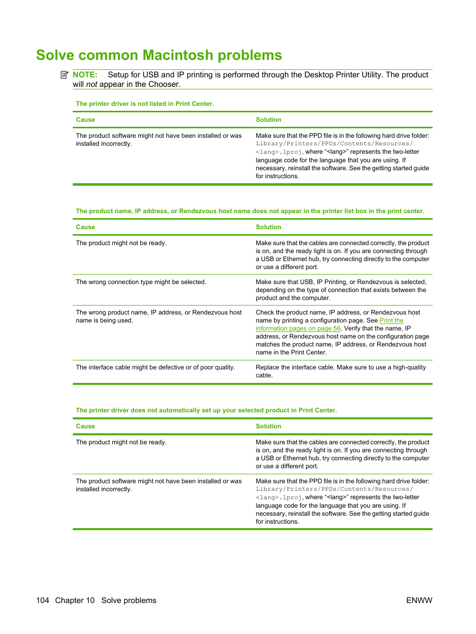 Solve common macintosh problems | HP LaserJet P2035 User Manual | Page 114 / 148