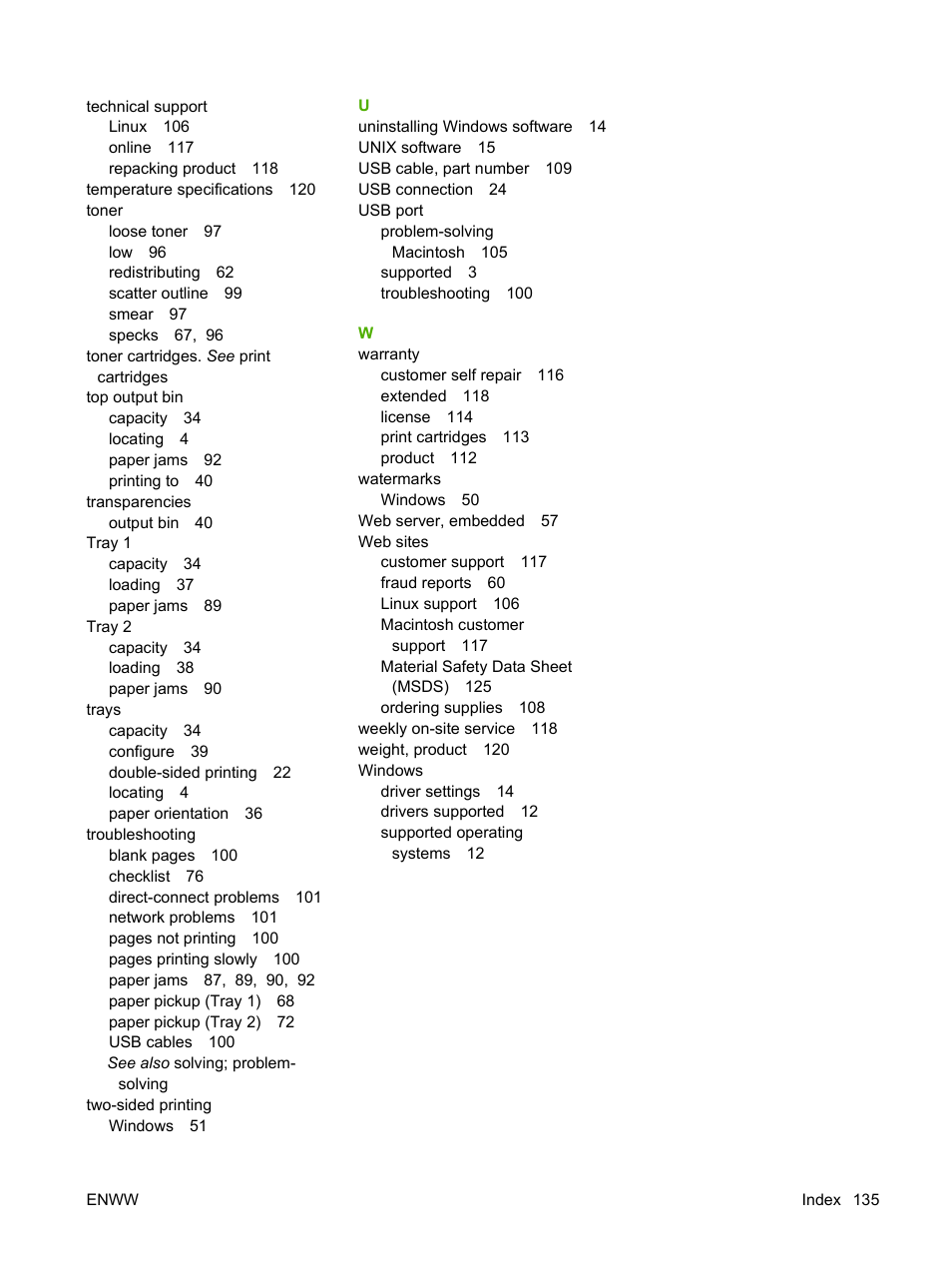 HP LaserJet P2035 User Manual | Page 145 / 148