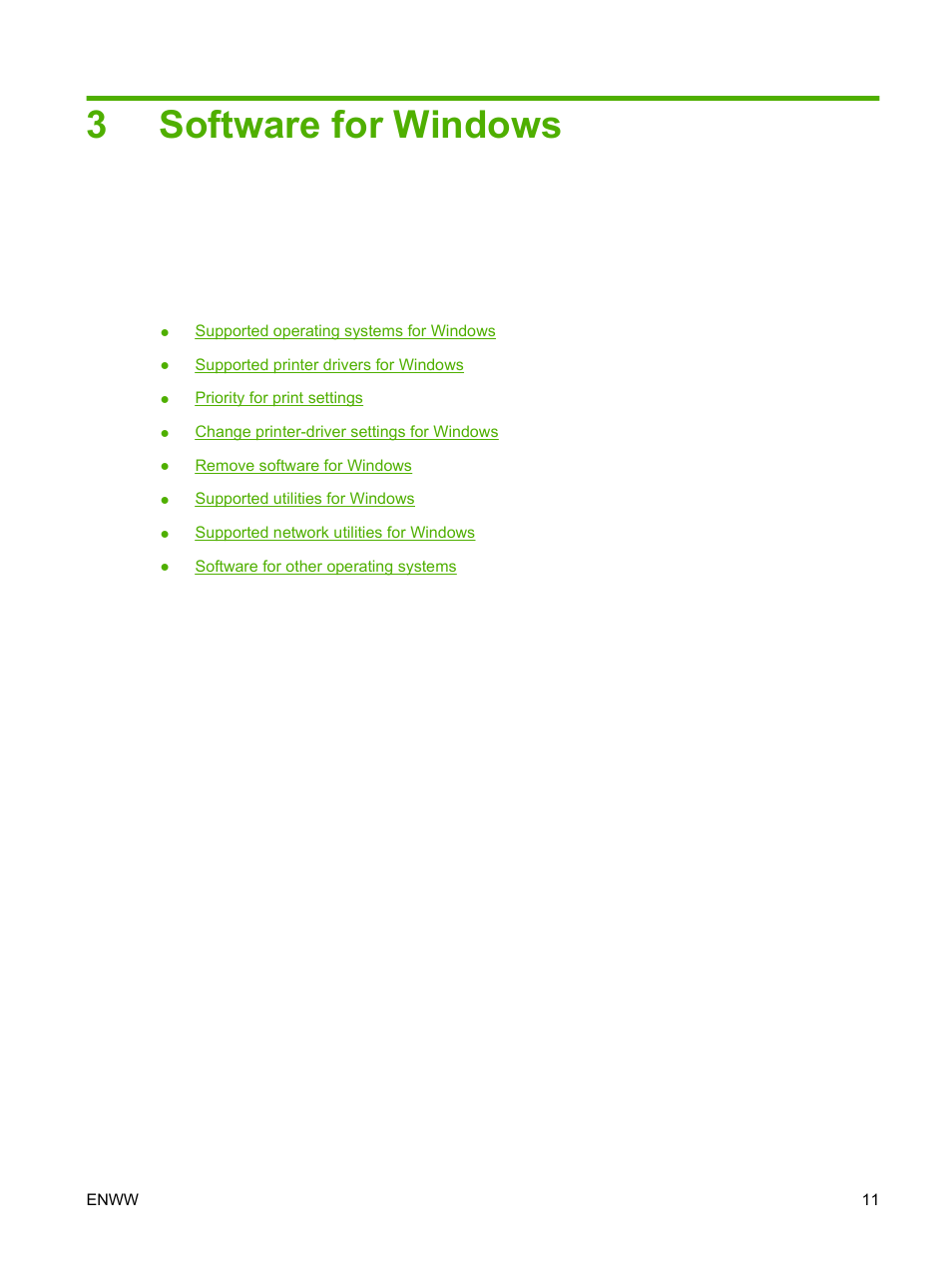 Software for windows, 3 software for windows, 3software for windows | HP LaserJet P2035 User Manual | Page 21 / 148