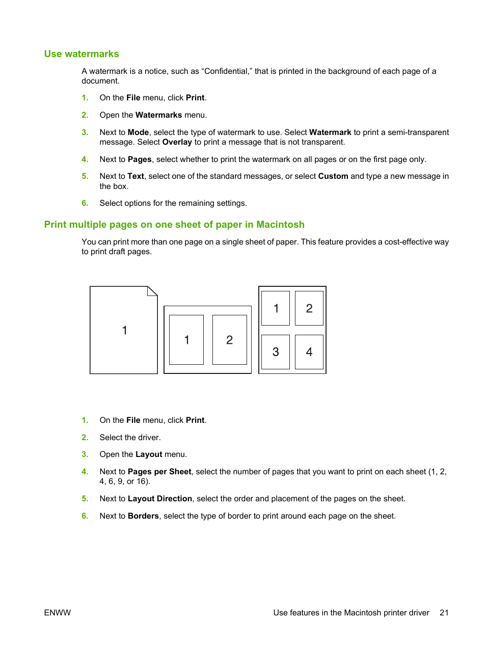 Use watermarks | HP LaserJet P2035 User Manual | Page 31 / 148