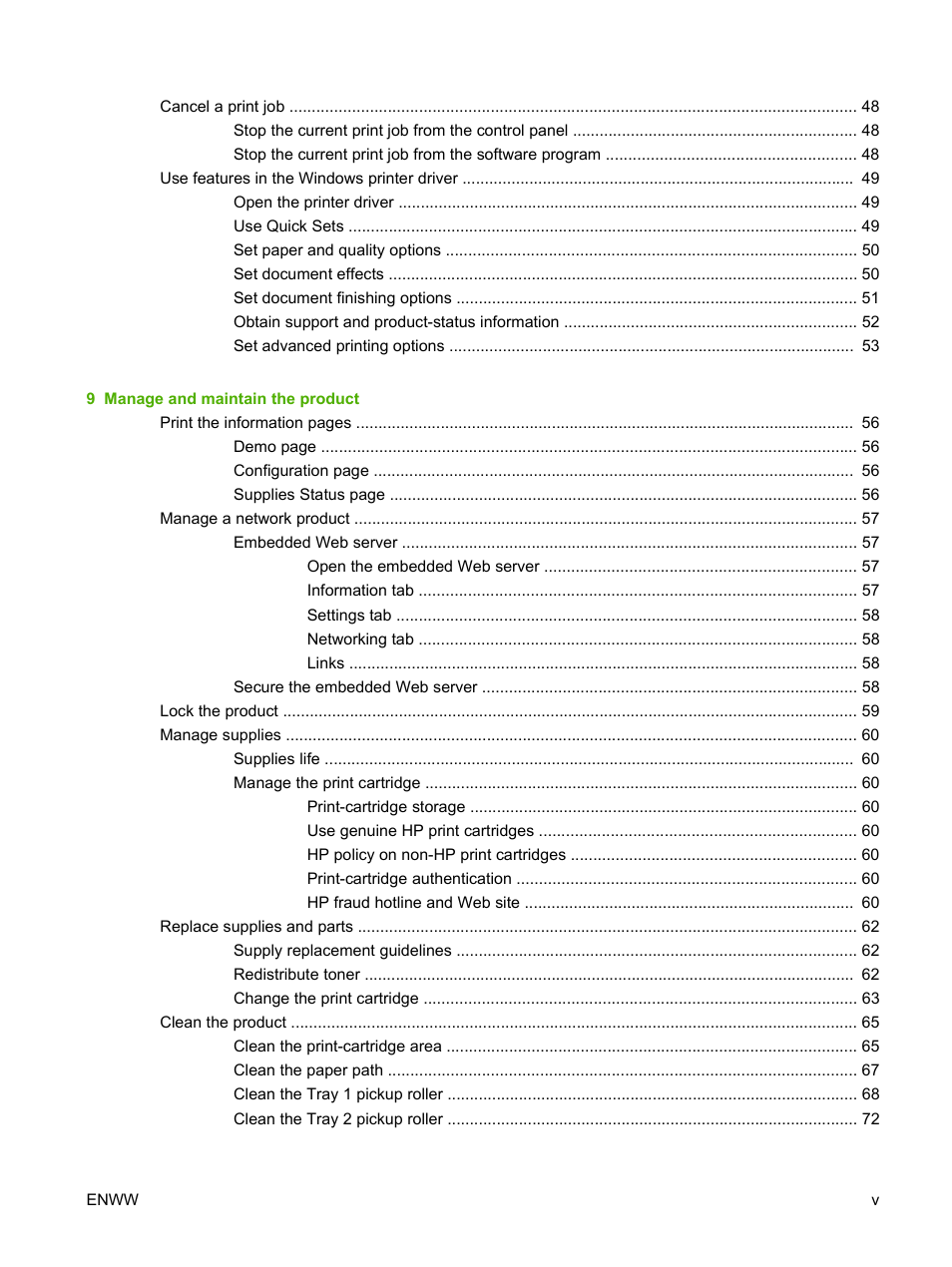 HP LaserJet P2035 User Manual | Page 7 / 148