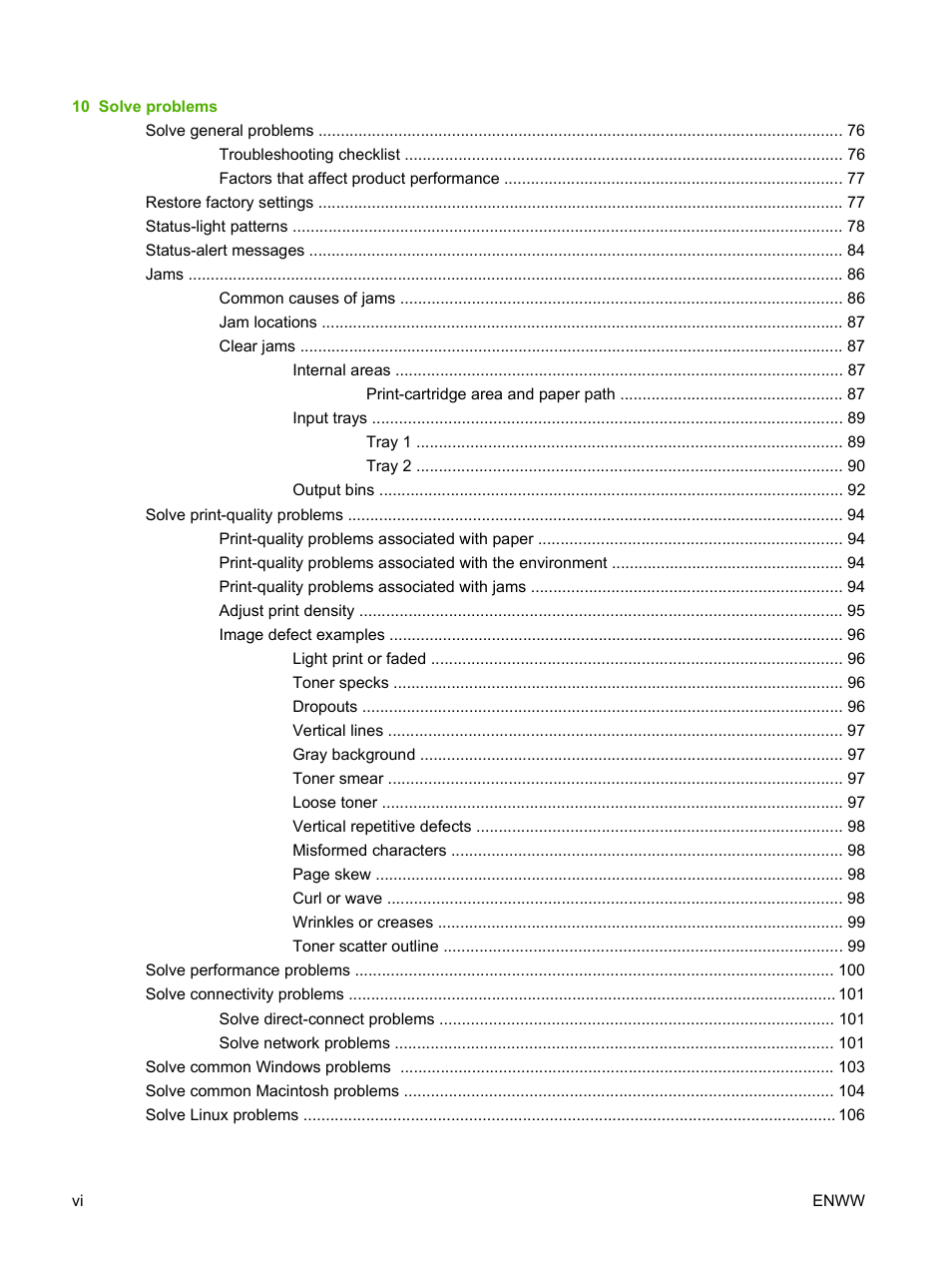 HP LaserJet P2035 User Manual | Page 8 / 148