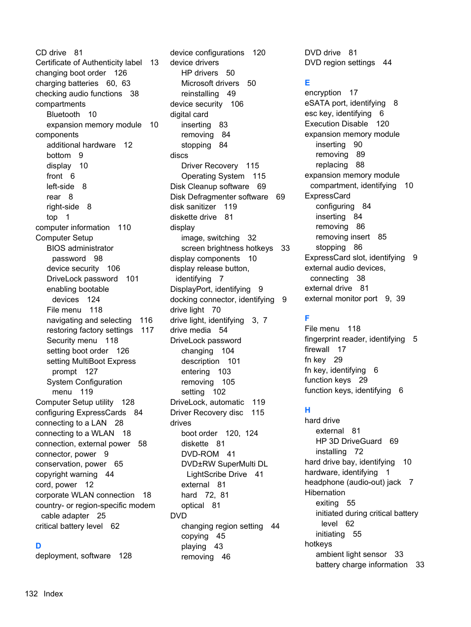 HP EliteBook 8740w Mobile Workstation User Manual | Page 144 / 148