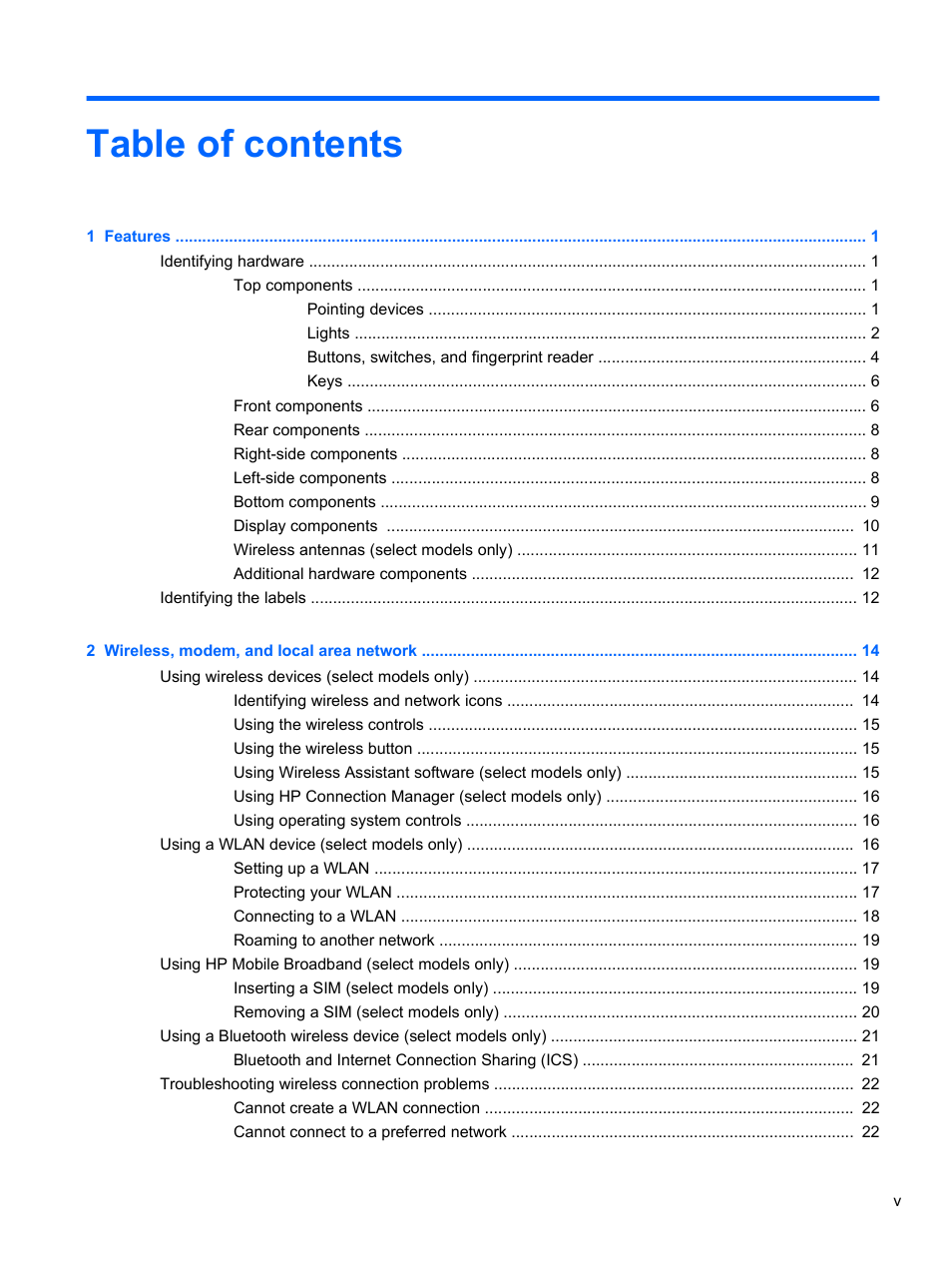 HP EliteBook 8740w Mobile Workstation User Manual | Page 5 / 148