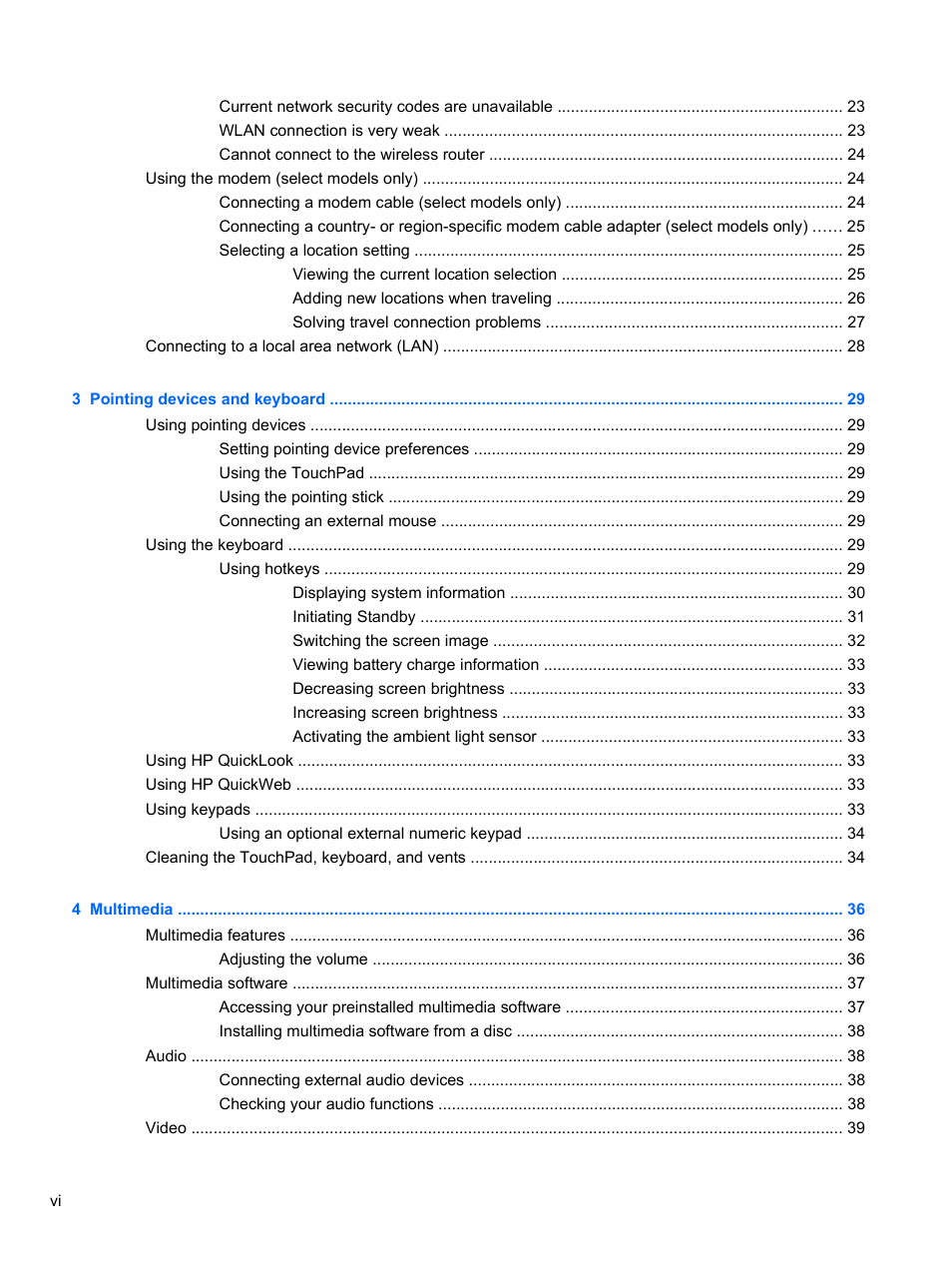 HP EliteBook 8740w Mobile Workstation User Manual | Page 6 / 148