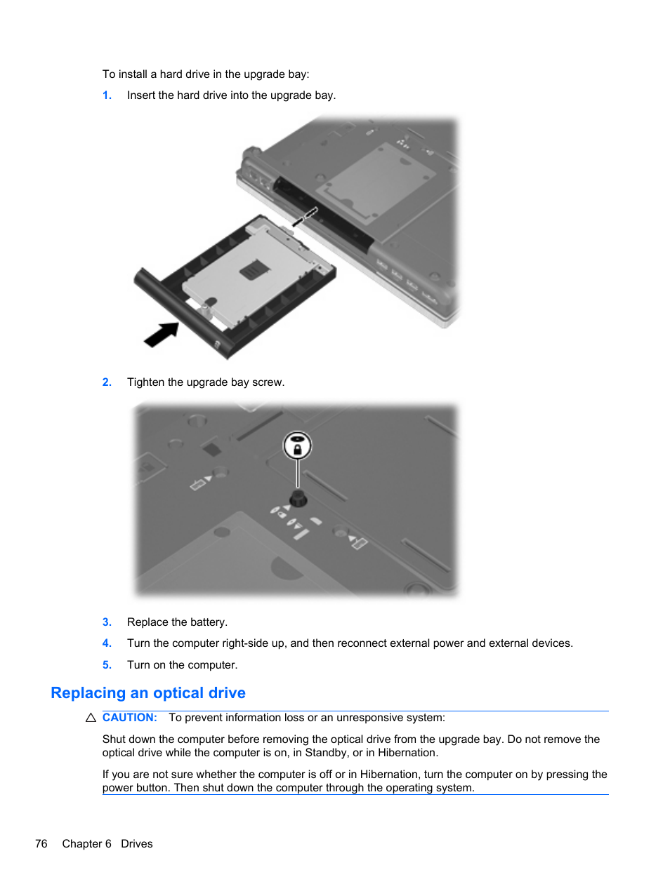Replacing an optical drive | HP EliteBook 8740w Mobile Workstation User Manual | Page 88 / 148