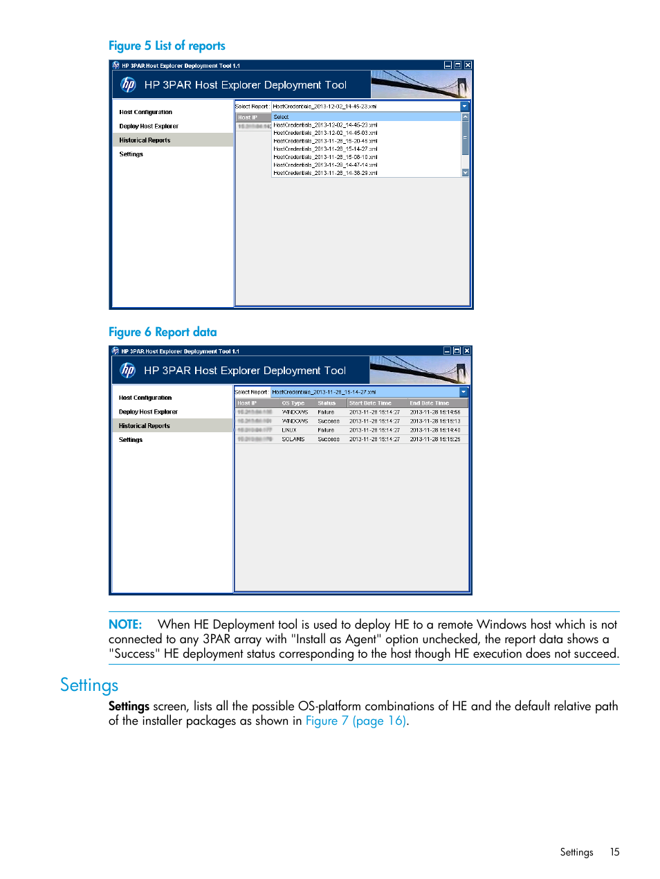 Settings | HP 3PAR Host Explorer Software User Manual | Page 15 / 21