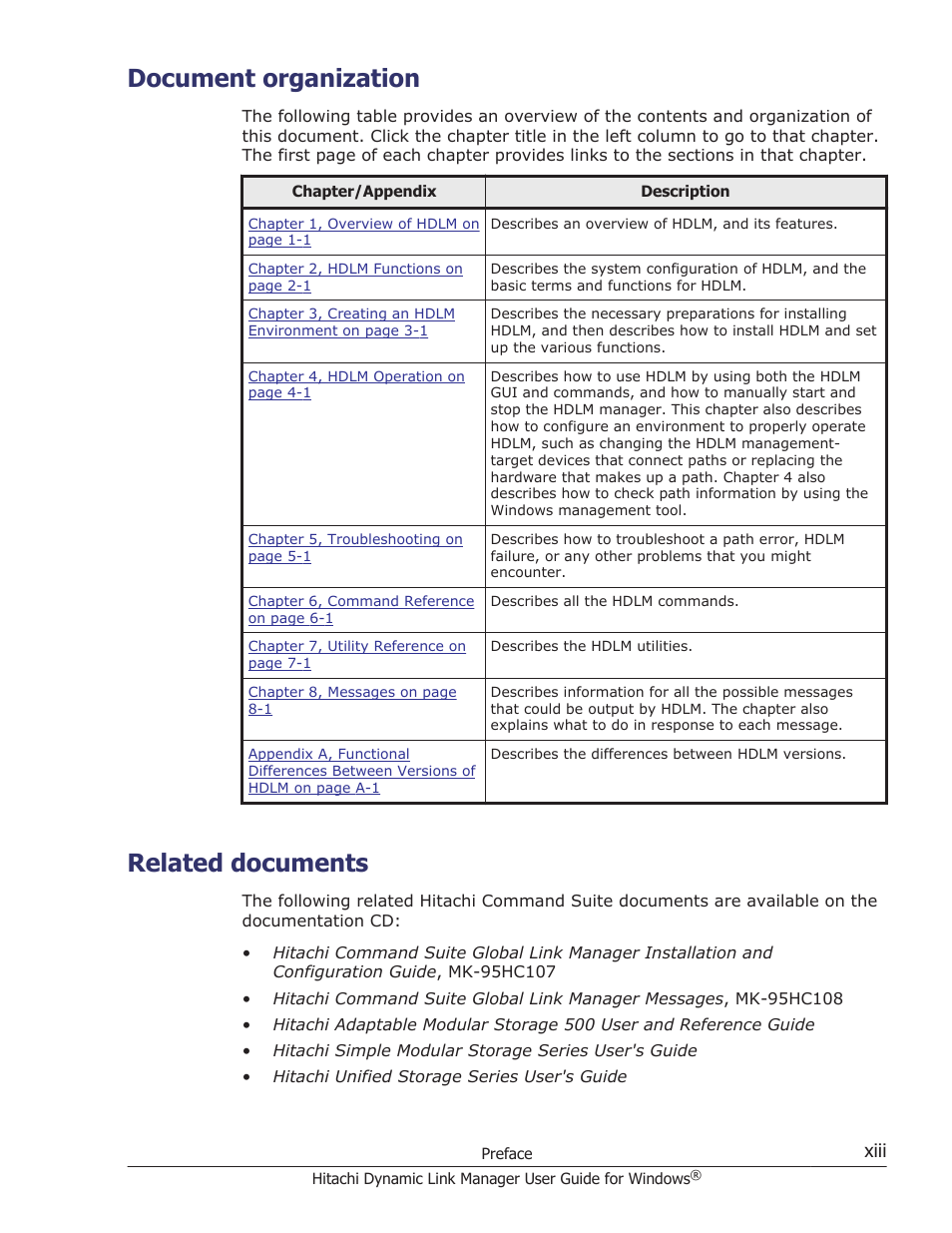 Document organization, Related documents | HP XP P9500 Storage User Manual | Page 13 / 440