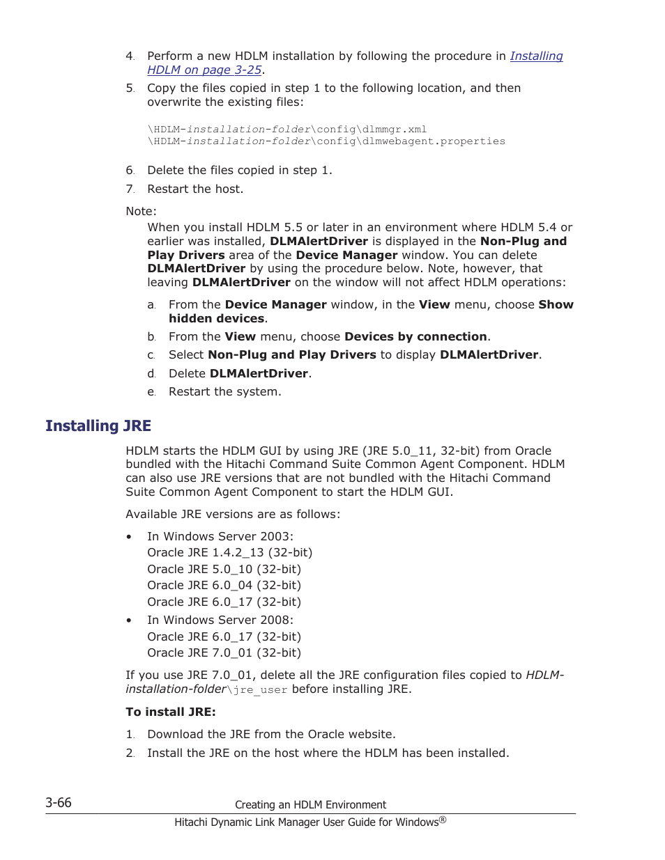Installing jre, Installing jre -66 | HP XP P9500 Storage User Manual | Page 134 / 440