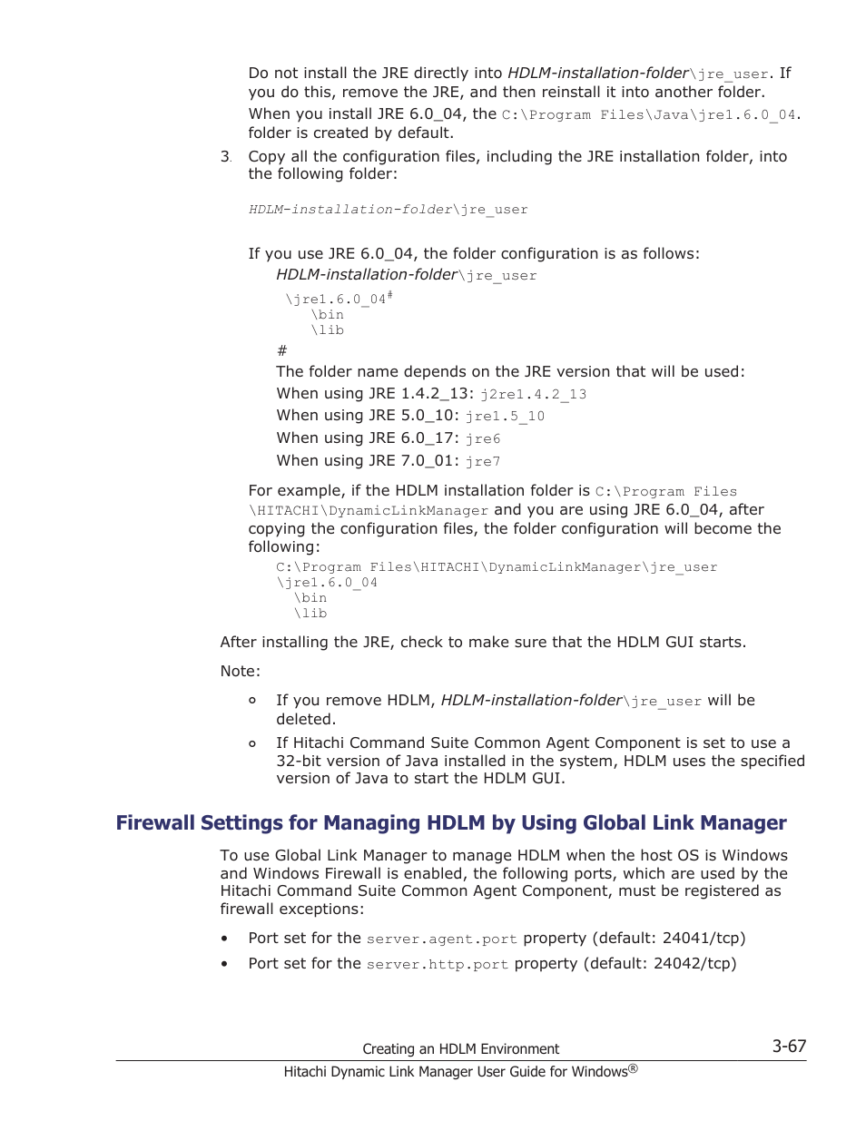 Firewall settings for managing hdlm by, Exceptions. for details, see | HP XP P9500 Storage User Manual | Page 135 / 440