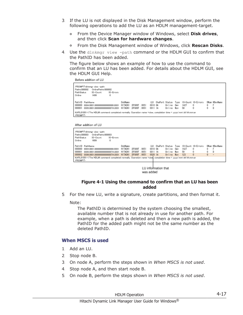 When mscs is used | HP XP P9500 Storage User Manual | Page 177 / 440