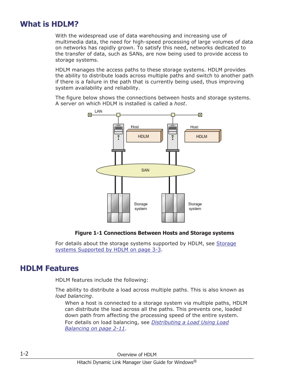 What is hdlm, Hdlm features, What is hdlm? -2 | Hdlm features -2 | HP XP P9500 Storage User Manual | Page 18 / 440