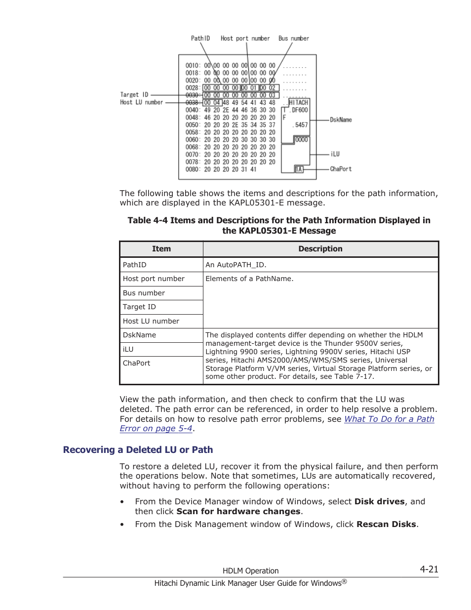 Recovering a deleted lu or path -21 | HP XP P9500 Storage User Manual | Page 181 / 440