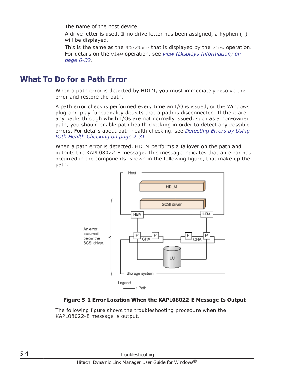 What to do for a path error, What to do for a path error -4, What to do for a path | HP XP P9500 Storage User Manual | Page 186 / 440