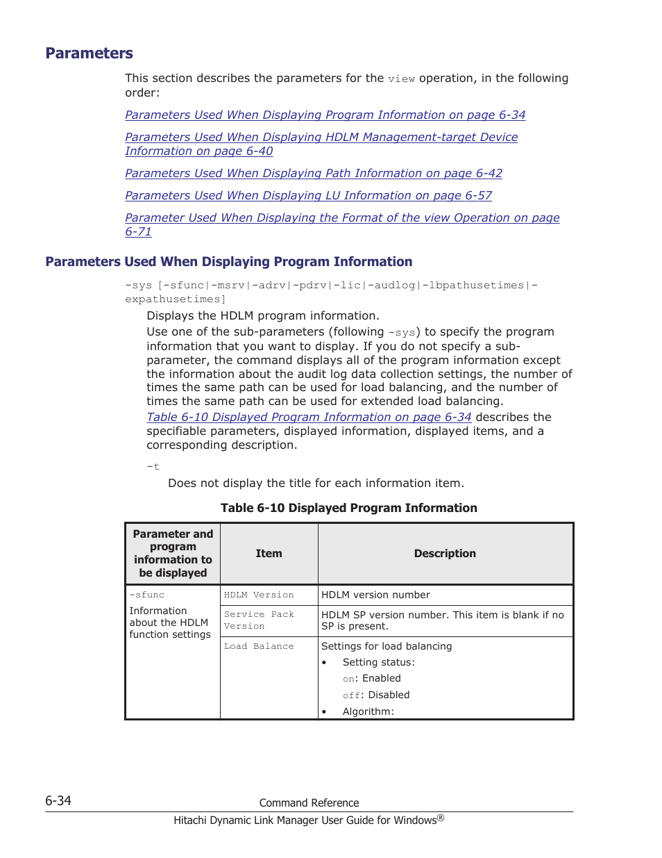 Parameters, Parameters -34 | HP XP P9500 Storage User Manual | Page 224 / 440