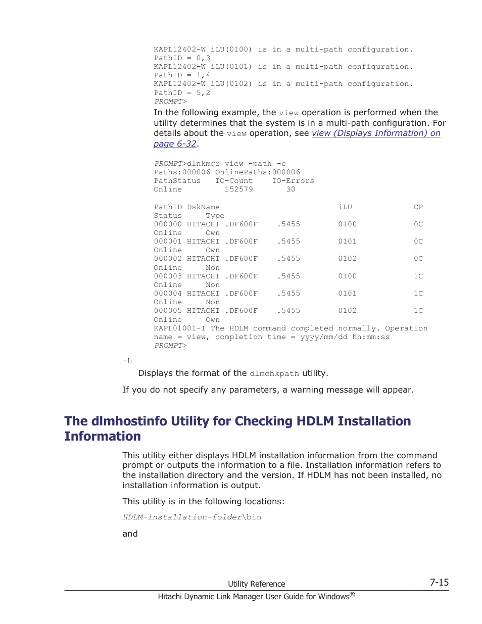 The dlmhostinfo | HP XP P9500 Storage User Manual | Page 279 / 440