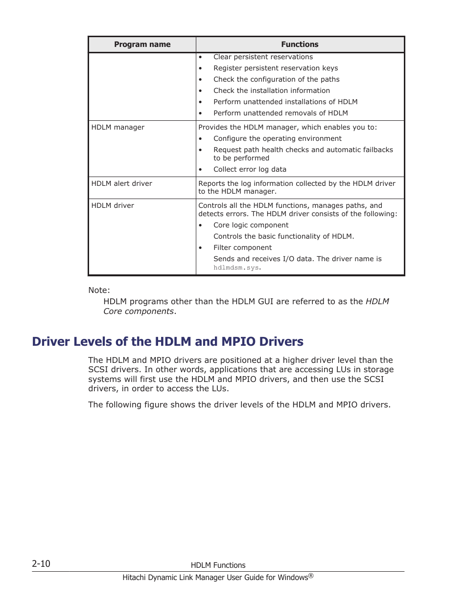 Driver levels of the hdlm and mpio drivers, Driver levels of the hdlm and mpio drivers -10 | HP XP P9500 Storage User Manual | Page 30 / 440