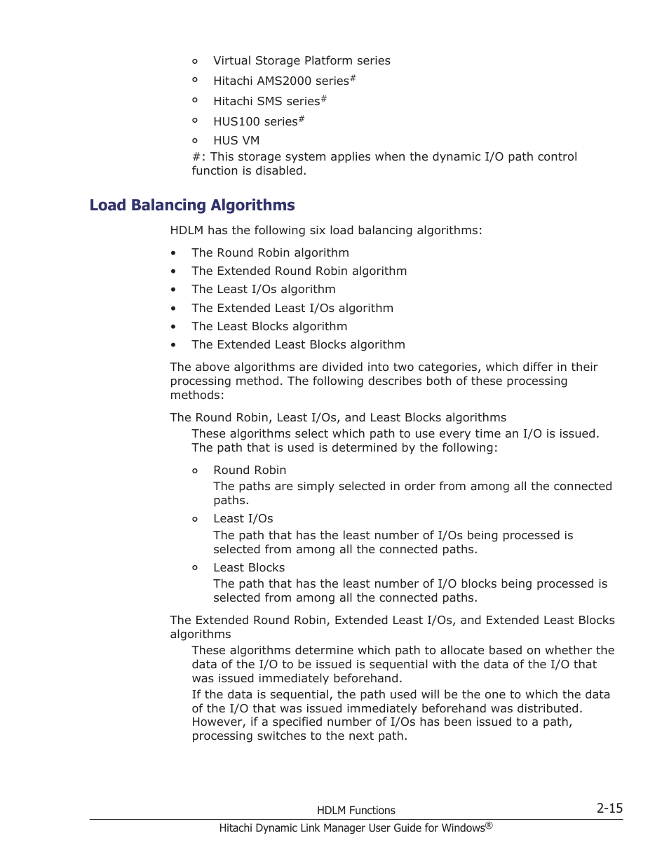 Load balancing algorithms, Load balancing algorithms -15 | HP XP P9500 Storage User Manual | Page 35 / 440