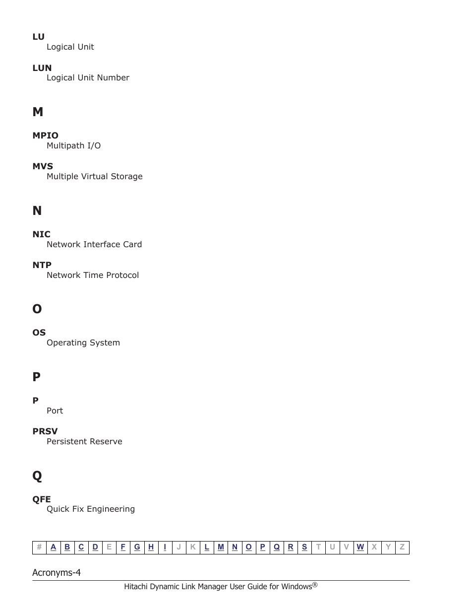 M n o p q | HP XP P9500 Storage User Manual | Page 422 / 440