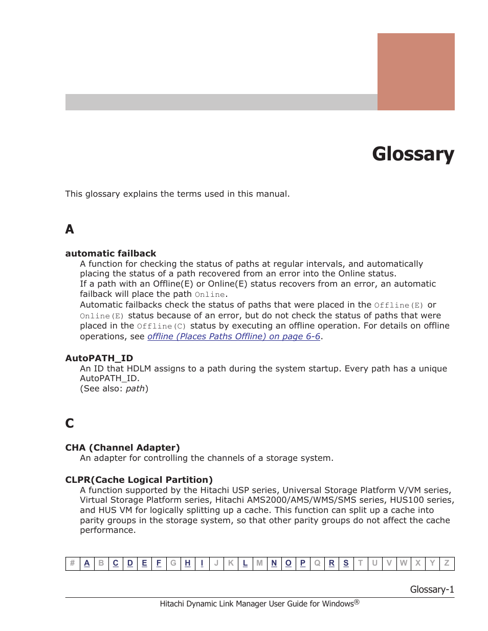 Glossary | HP XP P9500 Storage User Manual | Page 425 / 440