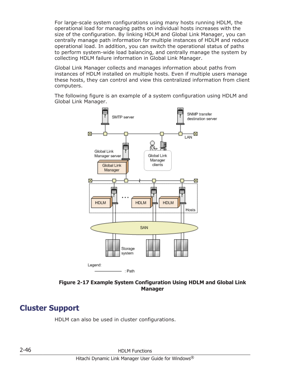 Cluster support, Cluster support -46, Various cluster software that hdlm supports, see | HP XP P9500 Storage User Manual | Page 66 / 440