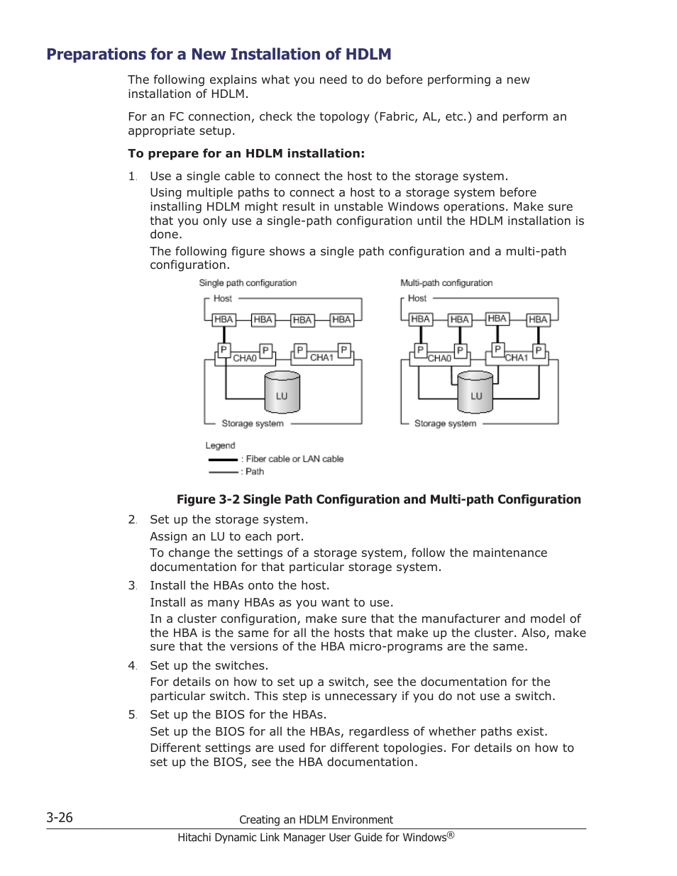 Preparations for a new installation of hdlm, Preparations for a new installation of hdlm -26 | HP XP P9500 Storage User Manual | Page 94 / 440