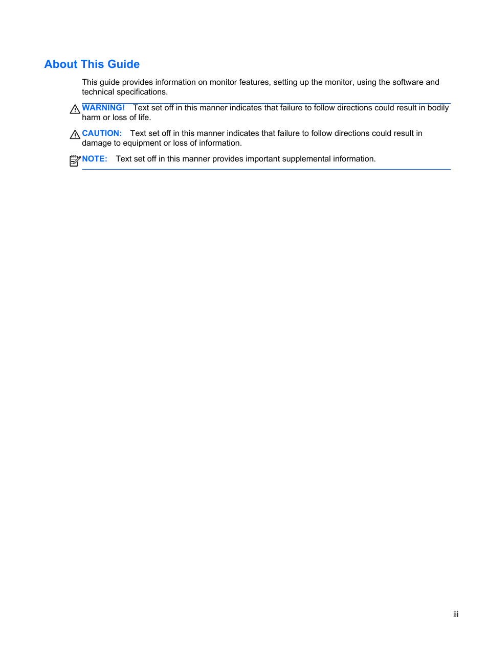 About this guide | HP ENVY 24 23.8-inch Diagonal IPS Monitor with Beats Audio User Manual | Page 3 / 22