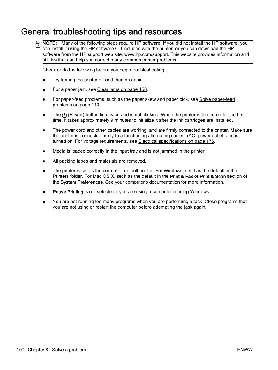 General troubleshooting tips and resources | HP Officejet 7612 Wide Format e-All-in-One User Manual | Page 117 / 317