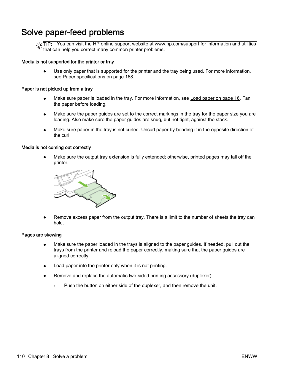 Solve paper-feed problems, Solve paper-feed | HP Officejet 7612 Wide Format e-All-in-One User Manual | Page 127 / 317