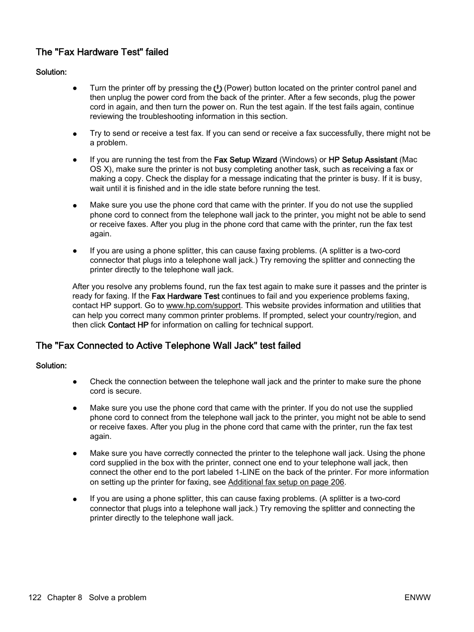 The "fax hardware test" failed | HP Officejet 7612 Wide Format e-All-in-One User Manual | Page 139 / 317