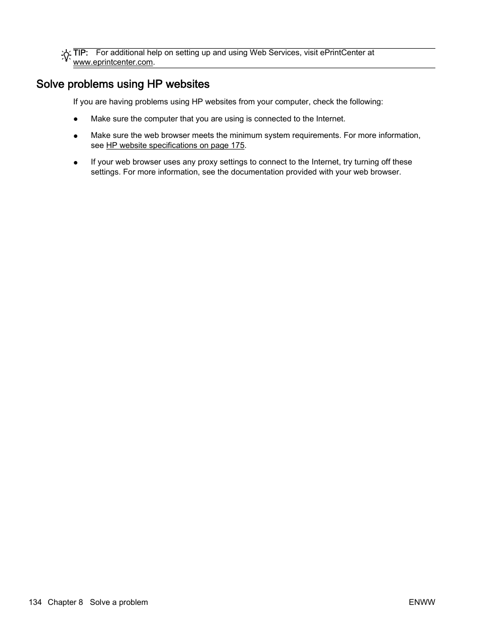 Solve problems using hp websites | HP Officejet 7612 Wide Format e-All-in-One User Manual | Page 151 / 317