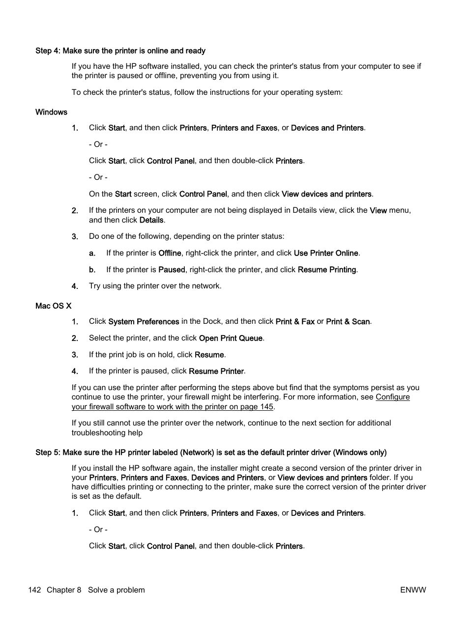 Step 4: make sure the printer is online and ready, Only) | HP Officejet 7612 Wide Format e-All-in-One User Manual | Page 159 / 317