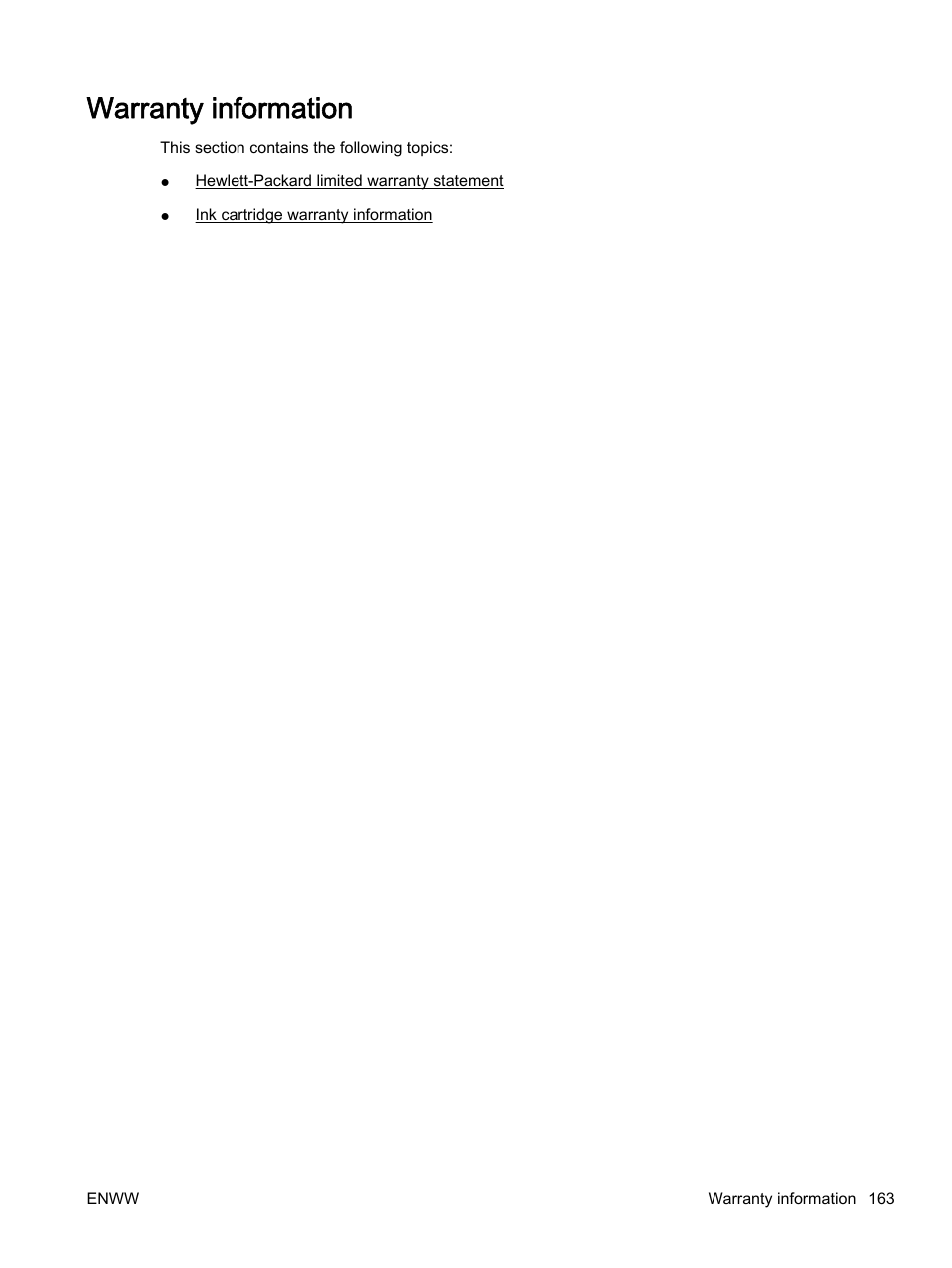 Warranty information | HP Officejet 7612 Wide Format e-All-in-One User Manual | Page 180 / 317