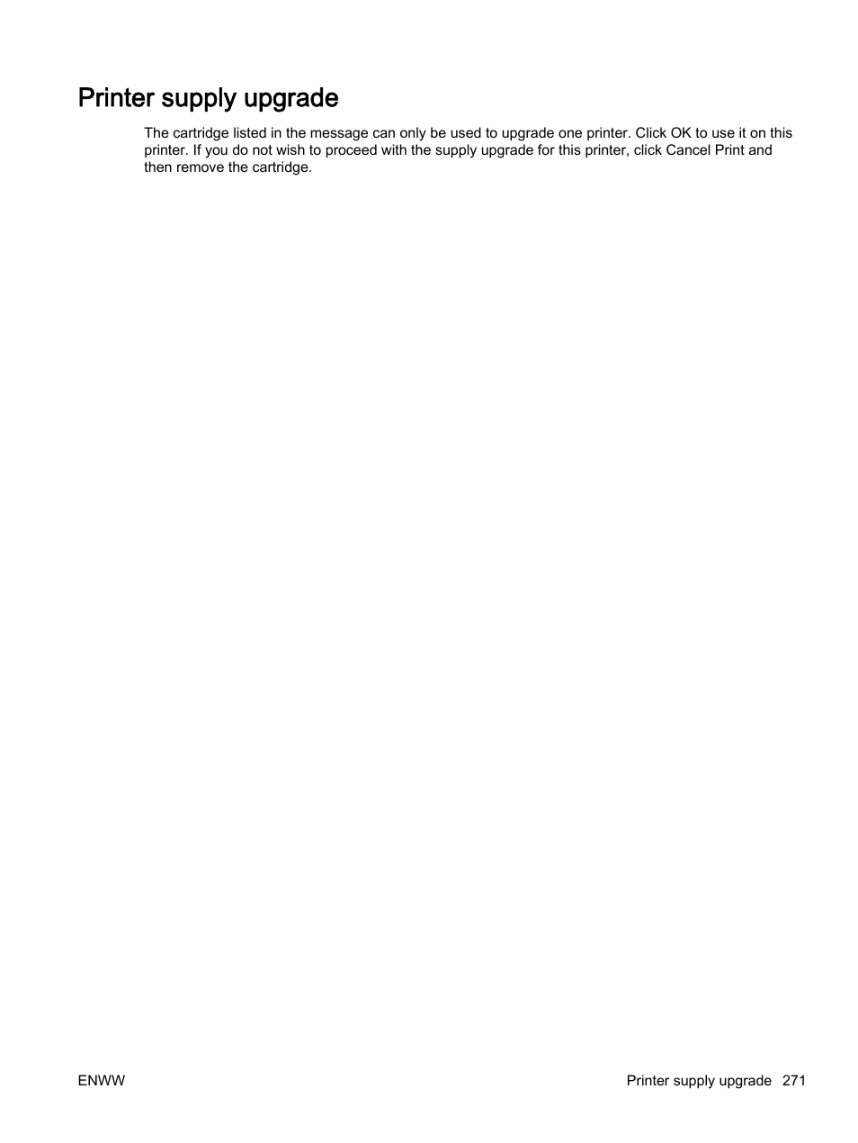 Printer supply upgrade | HP Officejet 7612 Wide Format e-All-in-One User Manual | Page 288 / 317