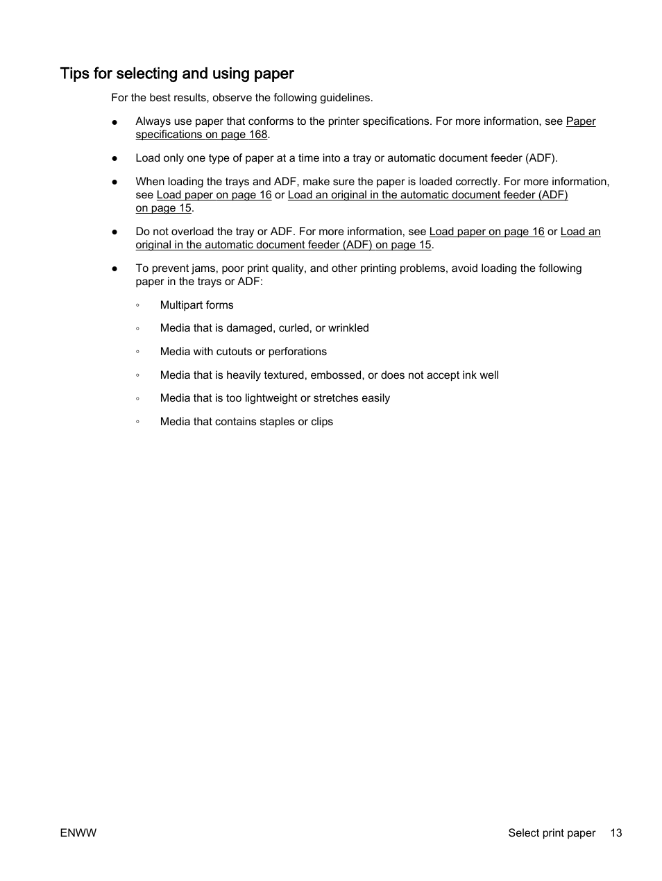Tips for selecting and using paper | HP Officejet 7612 Wide Format e-All-in-One User Manual | Page 30 / 317