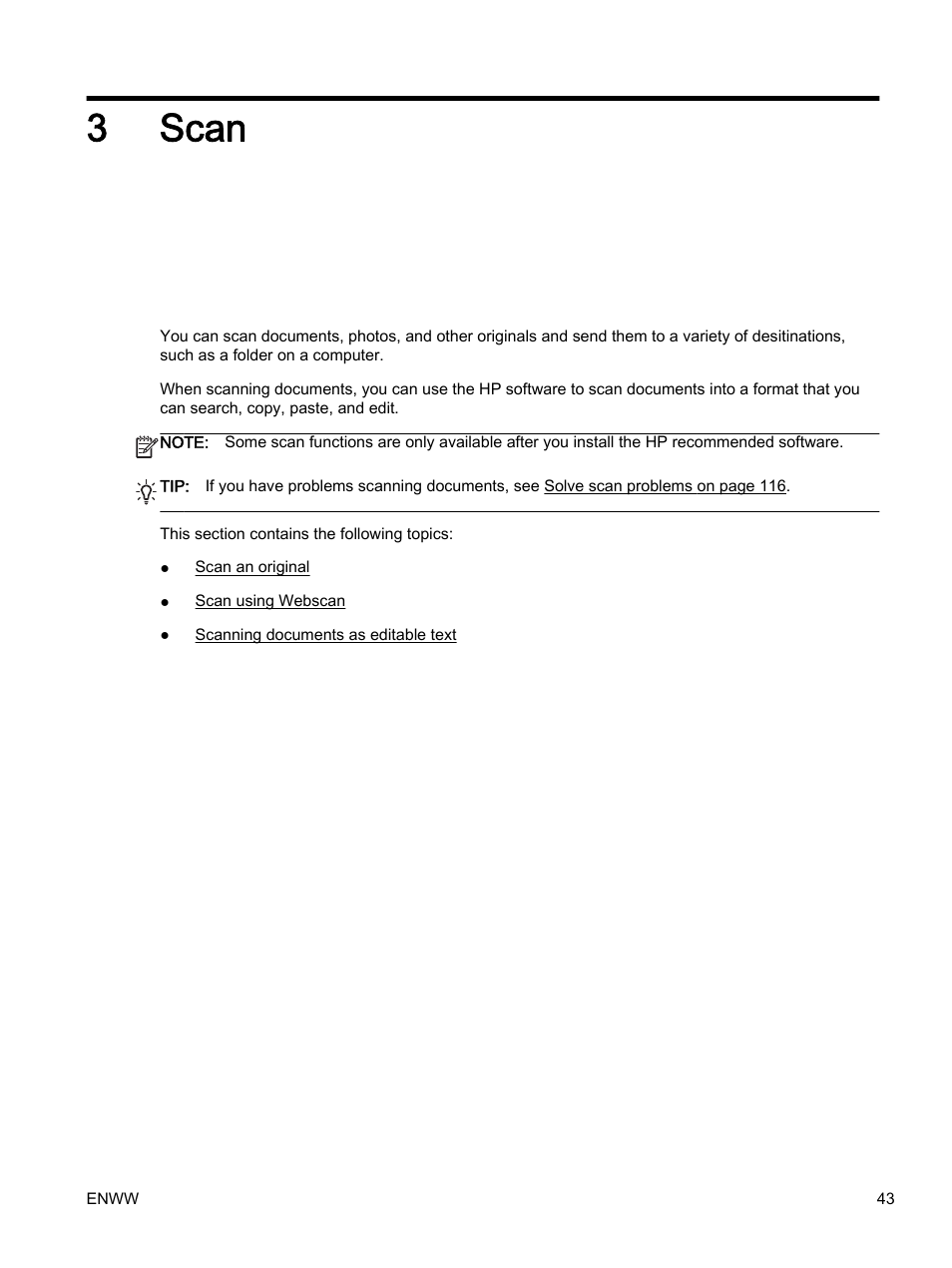 Scan, 3 scan, 3scan | HP Officejet 7612 Wide Format e-All-in-One User Manual | Page 60 / 317