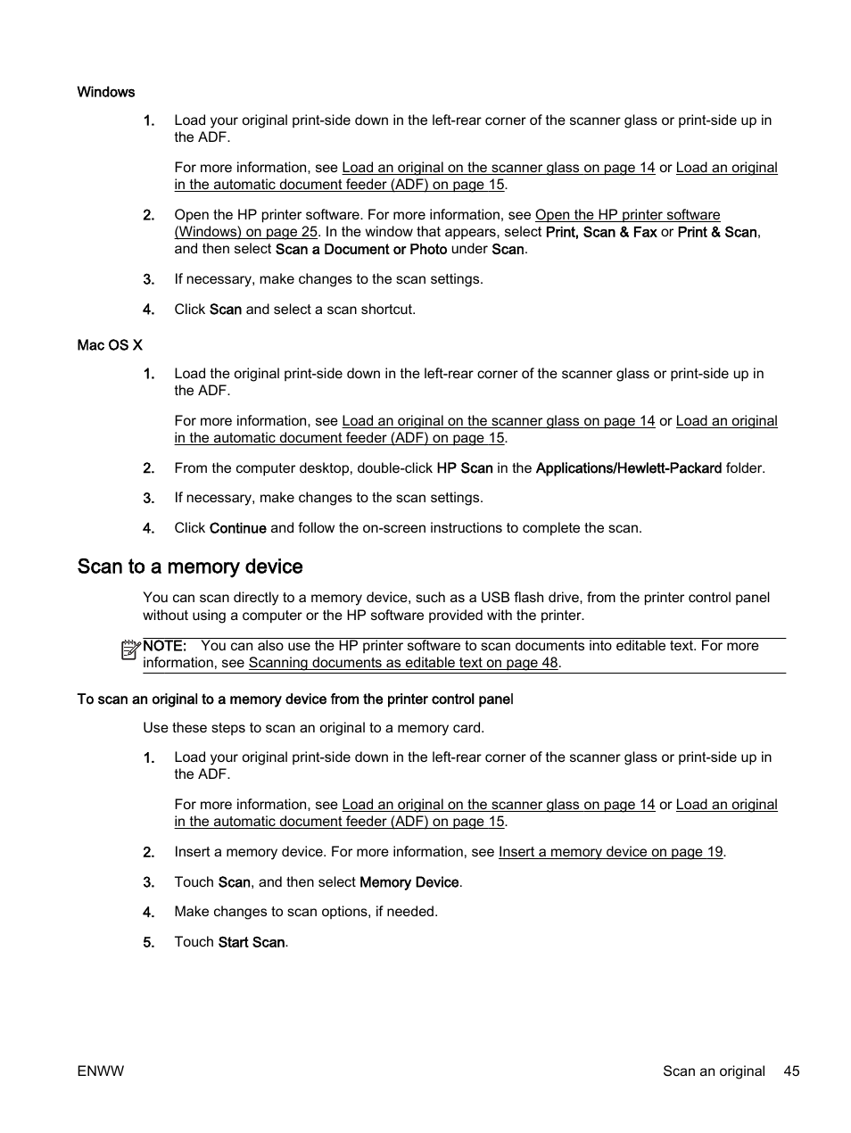 Scan to a memory device | HP Officejet 7612 Wide Format e-All-in-One User Manual | Page 62 / 317