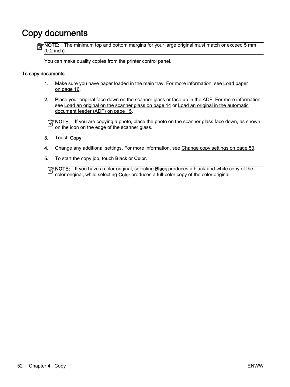 Copy documents | HP Officejet 7612 Wide Format e-All-in-One User Manual | Page 69 / 317