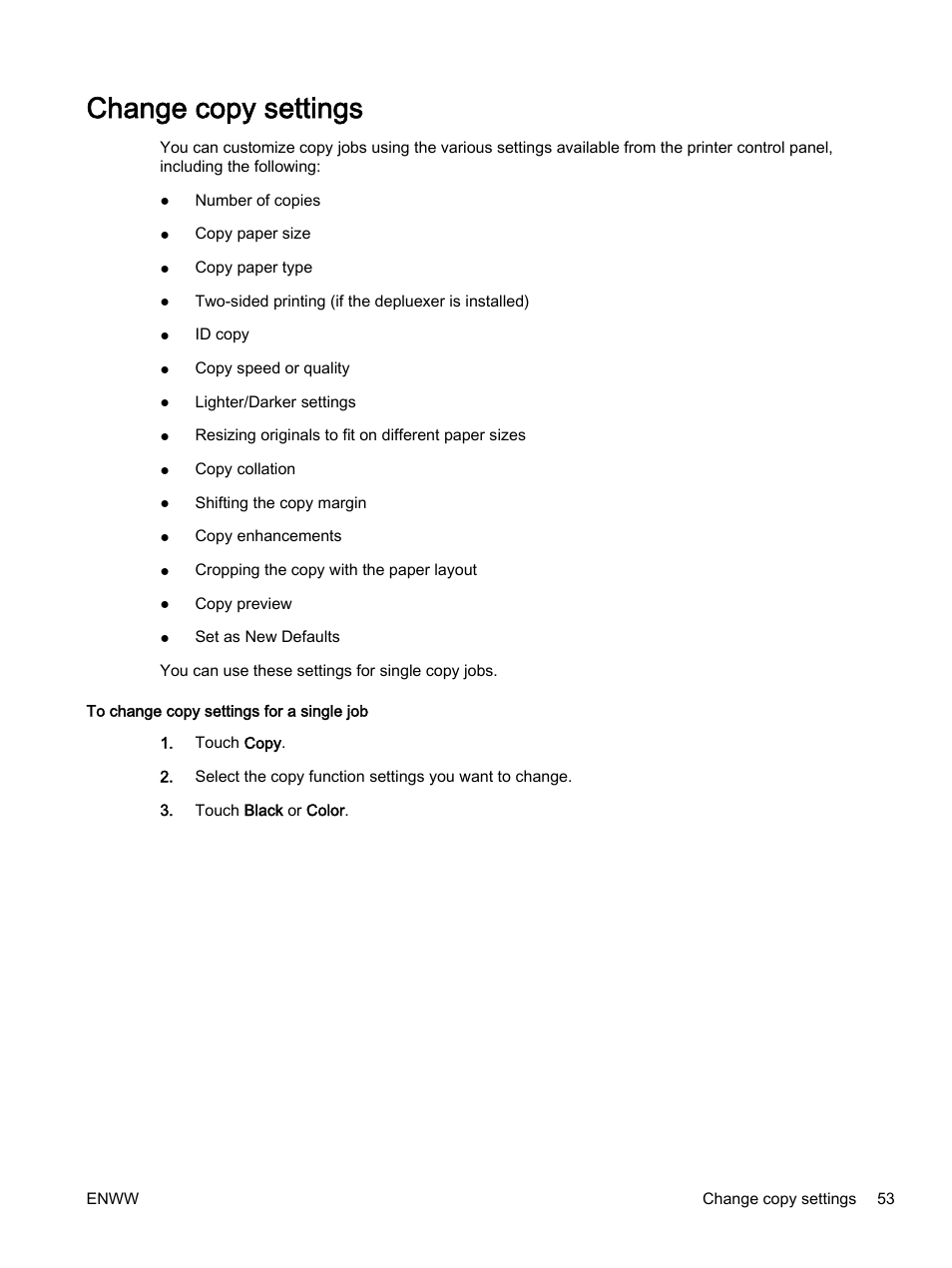Change copy settings | HP Officejet 7612 Wide Format e-All-in-One User Manual | Page 70 / 317