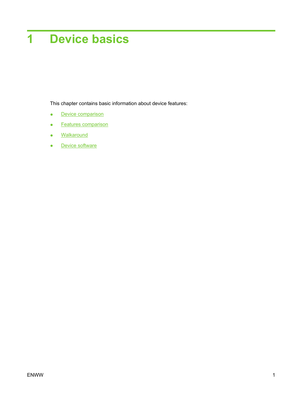 Device basics, 1 device basics, 1device basics | HP LaserJet M3027 Multifunction Printer series User Manual | Page 13 / 270