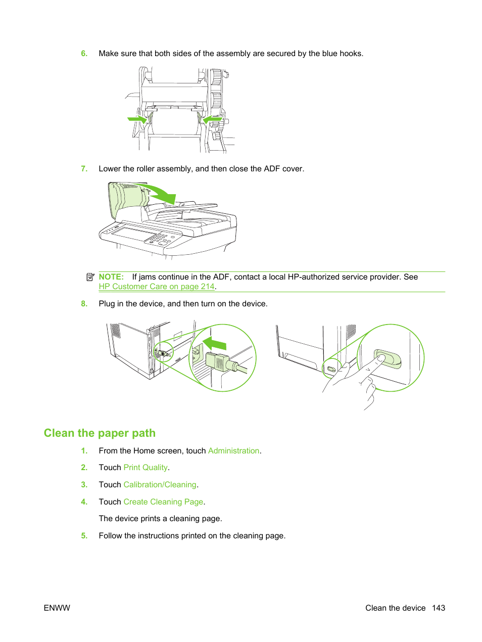 Clean the paper path | HP LaserJet M3027 Multifunction Printer series User Manual | Page 155 / 270