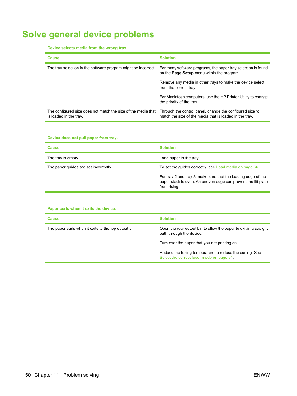 Solve general device problems | HP LaserJet M3027 Multifunction Printer series User Manual | Page 162 / 270