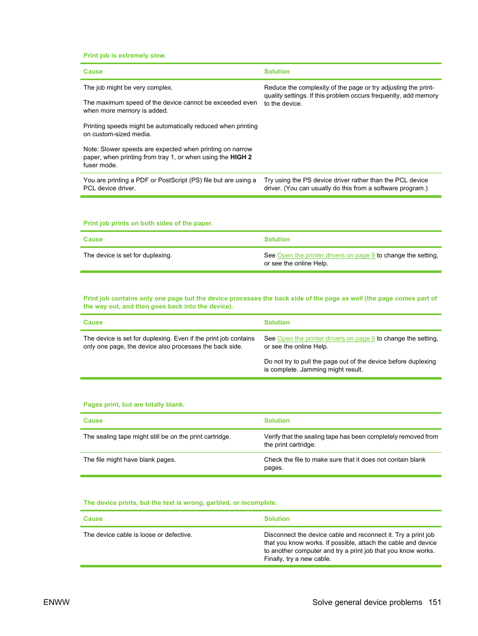 Enww solve general device problems 151 | HP LaserJet M3027 Multifunction Printer series User Manual | Page 163 / 270